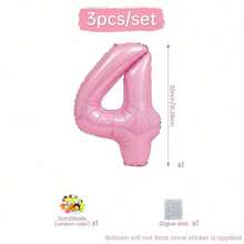 MINKOJA 1Set Pink 32-Inch Number Foil Balloon DIY Kit With Pom-Poms For Birthday Party, BabyShower Decor, Photo Props, Party Supplies - View 7