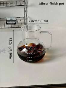 1pc 300ml High Borosilicate Glass Coffee Server With Scale Heat Resistant Clear Transparent Handle Spout Design Glass Coffee Pot For Home Kitchen Cafe Cold Brew Iced Coffee Hand Drip Coffee Making Barista Supplies - Transparent - View 12