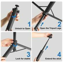 Teckwe Invisible Selfie Stick, Extended Long Pole (120cm/47.2in) | Compatible With Insta360 X5/X4/X3, Suitable For GP Hero 13/12/11, OSMO 360 Pocket 3, 1/4-Inch Extended Monopod For Action Camera - 66inch - View 9