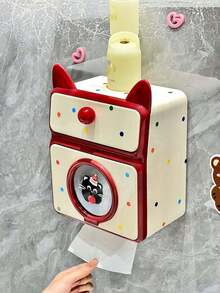 1PC Creative Wall Mounted No Drill Waterproof Tissue Box Paper Towel Holder Facial Tissue Storage Organizer Shelf Multifunctional Space Saving For Bathroom Kitchen Home Daily Use Bathroom Accessories - Multicolor - View 5