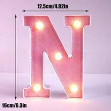 1pc 16cm Home Decor LED Letter & Number Lights, Battery Power 1st 18th 30th 50th Birthday Party Decor Marquee Number Letter Sign Light,Light Up Letters For Wall Decor Bedroom Decor,Proposal Wedding Decoration Illuminated Alphabet Sign - Pink - View 27