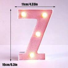 1pc 16cm Home Decor LED Letter & Number Lights, Battery Power 1st 18th 30th 50th Birthday Party Decor Marquee Number Letter Sign Light,Light Up Letters For Wall Decor Bedroom Decor,Proposal Wedding Decoration Illuminated Alphabet Sign - Pink - View 32