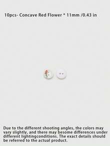 Pack 10 Pcs Premium Painted Shell Buttons Palace Style Casual Pattern Two Hole Round Small Decorative Fasteners For Shirts Cardigans Outerwear Hand‑Sewn Clothing Sewing Accessories - 10pcs - View 7