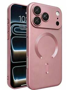 Teckwe Casing Ponsel - Produk Baru Casing Ponsel Magnetik Transparan Matte Mewah Kompatibel dengan iPhone 18 17 16 15 14 13 12 11 Pro Max Air, Dengan Bingkai Peredam Guncangan dan Penutup Pelindung Kamera, Menampilkan Tekstur Metalik Matte, Cat Metalik Tahan Benturan, Bingkai Lembut Pelindung Lensa, Penutup Tahan Guncangan - Berwarna merah muda - View 16