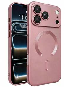 Teckwe Casing Ponsel - Produk Baru Casing Ponsel Magnetik Transparan Matte Mewah Kompatibel dengan iPhone 18 17 16 15 14 13 12 11 Pro Max Air, Dengan Bingkai Peredam Guncangan dan Penutup Pelindung Kamera, Menampilkan Tekstur Metalik Matte, Cat Metalik Tahan Benturan, Bingkai Lembut Pelindung Lensa, Penutup Tahan Guncangan - Berwarna merah muda - View 14