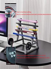 1 PC Holds Many Pens Non Slip Space Saving Barbell Holder Pencil Stand Desk Organizer For Home Office Studio Fitness Lovers Coworker Gift Christmas Birthday Back To School Must Have - View 4