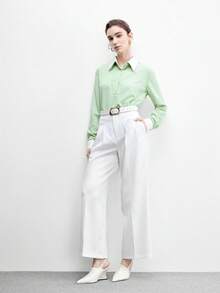CUCCOO BIZCHIC 極簡米色尖頭楔跟鞋，空心封趾優雅女鞋，百搭通勤女鞋 - 米色 - 查看 11