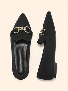 CUCCOO BASICS Stylish Black Knitted Comfortable Breathable Loafers Commuting Dating Party Shopping Party Holiday Vacation Ladies Flat Shoes - Black 1 - View 8