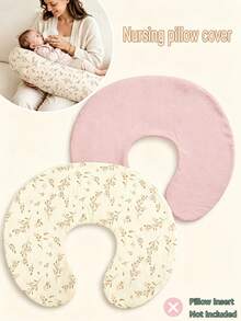 SHEIN 1-Pack/2-Pack Cotton Crepe Baby Care Pillowcase (Without Pillow Core), Floral Pattern Soft Slide Cover For Newborn Boys And Girls (Pink, Floral Patter - Multicolor - View 1