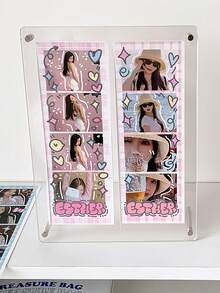 Clear Acrylic Magnetic Photo Strip Display Stand Desktop Holder For Idol Photo Booth Film Elfie Strip Fan Collection Room Decor Back To School Cute Gift - Picture Frame - View 6