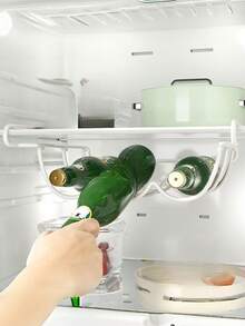 1Pc Cabinet Fridge Wine Rack Bottle Can Drink Organizer Hangs On Fridge Or Kitchen Shelf Fits All Size Kitchens And Fridges No Drill Instant Installation - Multicolor - View 8