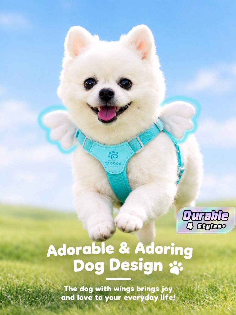 Lightweight Angel Wings Pet Harness & Leash Set, No-Pull Walking Strap For Small & Medium Dogs - Multicolor - View 1