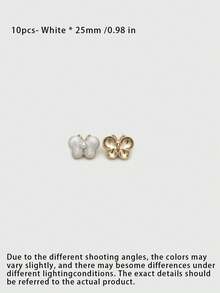 Pack 10 Pcs Colorful Oil Painted Metal Bowknot Pearl Buttons Decorative Fasteners For Fur Outerwear Sweaters Suits Irregular Hand‑Sewn Clothing Sewing Accessories - 10pcs - View 4