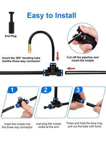 5 M/10 M/15 M/20 M DIY Greenhouse Garden Watering System, Universal Spray Cooling Kit, Plastic Material, No Electricity, Suitable For European And American Thread Standards, Suitable For Plant And Courtyard Spray Cooling - A - View 7