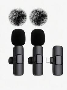 Mikrofon Jepit Nirkabel Mini Portabel 2.4G, Chip Pengurangan Kebisingan Terintegrasi, Mikrofon Perekam Latensi Rendah, Kompatibel dengan iPhone & Perangkat Tipe-C, Ideal untuk Vlogging, Wawancara, Pengajaran & Perekaman Video Podcast - Hitam - View 11