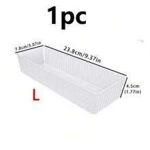 1pc Striped Desktop Drawer Storage Box, Suitable For Storing Cosmetics, Makeup Tools And Accessories, Also Can Be Used For Organizing Stationery And Daily Necessities In Student Dorms, Stackable In Multiple Sizes, Desktop Organizer Box, Applicable - Clear - View 12