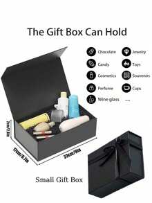 1pc Black Gift Box, 12in * 8.7in * 4.2in Rectangular Collapsible Gift Box With Lid & Magnetic Closure, For Groom Proposal, Wedding, Christmas, Halloween And Birthday Gift Packaging (Ribbon Included) - Black - View 6