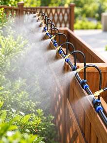 5 M/10 M/15 M/20 M DIY Greenhouse Garden Watering System, Universal Spray Cooling Kit, Plastic Material, No Electricity, Suitable For European And American Thread Standards, Suitable For Plant And Courtyard Spray Cooling - A - View 6
