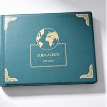 1pc Commemorative Coin Collector Holder, Coin Album With 300Transparent PVC Slots For Storing Ancient Coins And Commemorative Coins, Ideal For Pressed Coin Passports, Coin Display Storage Box - Green - View 10