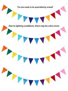Colored Polyester Triangular Bunting Flags, Multi-Purpose Banners Suitable For Home And Event Decoration, Ideal For Occasions Including Weddings, Birthdays, Mawlid, National Day, Christmas, Halloween, Thanksgiving, New Year, Gardens And More - multicolor - View 10