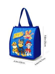 SHEIN | PAW Patrol 1個花紋印花保溫午餐袋，可保溫或保冷，野餐袋 - 寶藍天藍 - 查看 7