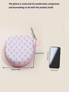Leopard Pink EVA Hard Shell Headphone Carrying Case, Soft Lining With Mesh Pocket, Portable Travel Drop‑Proof Storage Box, Compatible With Apple Over‑Ear Headphones, Large‑Size Audio Headset Protective Carry Shell - Multicolor - View 3