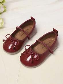 SHEIN 1 Pair Girls Bowknot Soft Sole Slip-On Flats, Simple & Cute ...