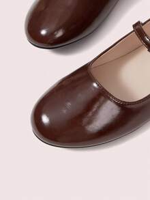 CUCCOO DOLLMOD Vintage Mary Jane Flat-Soled Women's Shoes, Round Toe, Thin Strap Bow, Daily Commuting Versatile Low Vamp Shoes Women - Oily coffee - View 4