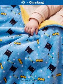 BATMAN X Cozy Pixies SUPERMAN X Cozy Pixies 1 Piece Baby Blanket Superman Pattern, Suitable For Newborn Plush Blankets, Soft And Comfortable, Newborn Gift - Multicolor - View 4