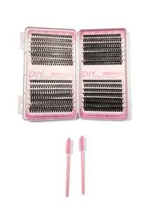 مجموعة رموش DIY Lash 216، رموش فردية من فرو منك صناعي بتجعيدة D، خفيفة الوزن وقابلة لإعادة الاستخدام، سهلة التطبيق لتمديد الرموش DIY - D - مشاهدة 6