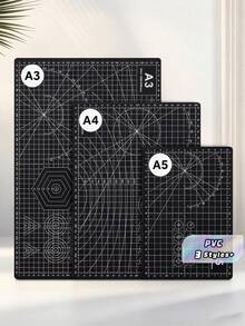 1 Large Self-Healing Cutting Mat - A3/A4/A5 Sizes, With Grid Lines And Diagonal Cutting Guides, Suitable For Fabrics, Paper, Cardboard, Etc.; Durable And Load-Bearing, Ideal For Craft Making, DIY, Office Use, School Projects, And Technical Drawing - multicolor - View 2