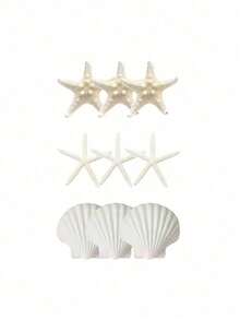 9/15pcs Starfish Decorations, Small Starfish For Crafts, Mini Shells For Crafts, Scallop Clam Shells For DIY Ocean Theme Party, Wedding, Gathering - multicolor - View 12