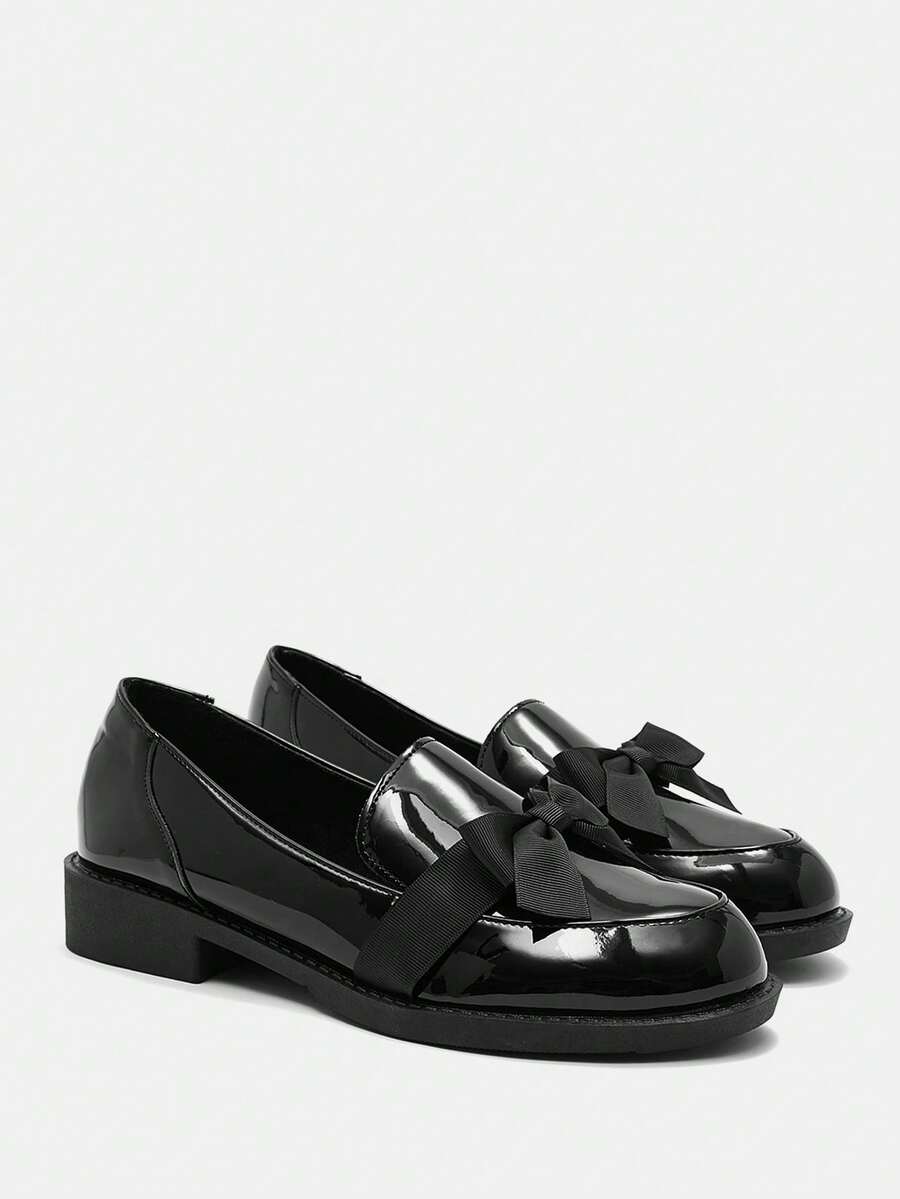 CUCCOO CURVES Women's Round Toe Buckle Design Daily Versatile Fashion Wide Last Platform Shoes Fall Shoes - Black velvet - View 1