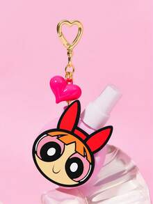 THE POWERPUFF GIRLS X SHEIN 60ml/2oz 心形熊可補充噴霧瓶附吊飾鑰匙圈，便攜式酒精、香水與液體儲存瓶，適合旅行與日常攜帶 - 粉色 - 查看 4