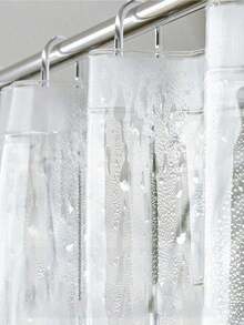1 Fully Transparent, Waterproof, And Mildew-Resistant Bathroom Shower Curtain (PEVA Material; Waterproof And Wind-Resistant) - Home Bathroom Decor, Autumn Decor, Bathroom Accessories, Back-To-School Essential - Clear - View 8