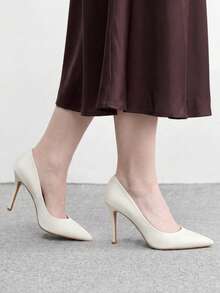 CUCCOO BIZCHIC Elegant, Simple And Generous, Fashionable And Versatile, Casual Workplace Commuter Women's High-Heeled Shoes Fall Shoes - Snow white. - View 4