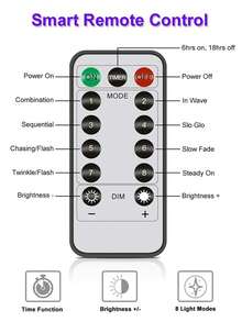 Teckwe USB Powered 8 Lighting Modes White Spherical String Light With Remote Control, Christmas Tree Decorations Dimmable LED Ball Fairy Lights,Outdoor Courtyard Decor, Holiday Birthday Party Decoration LED Fairy Lights,Camping Tent Decoration Lights String - White - View 8