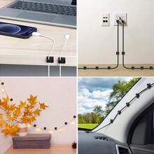50/30/10pcs Car Wire Clip Self-Adhesive Cable Holder Car GPS Data Cable Light Cord Wire Fixing Organizer Home Wire Network Fixer Clips - multicolor - View 2