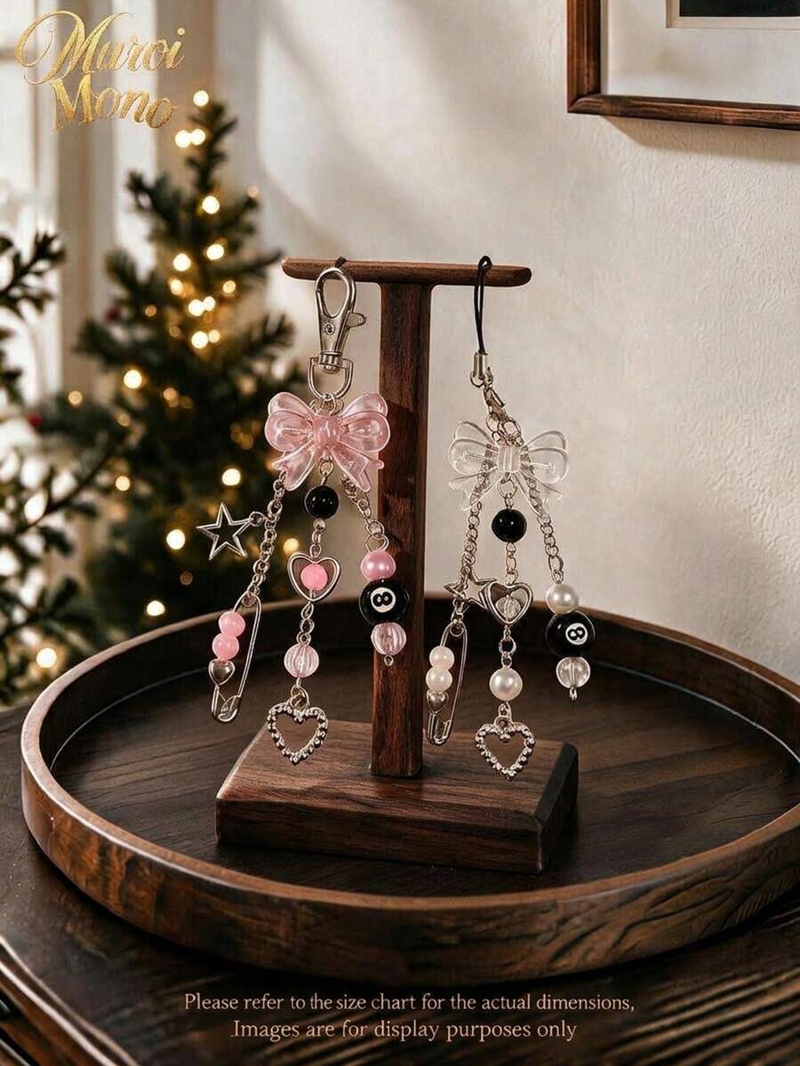Muroi Mono 1pc Handmade Resin Bead Keychain - Punk Style, Fashion Lobster Clasp Pendant Accessory For Women - multicolor - View 1