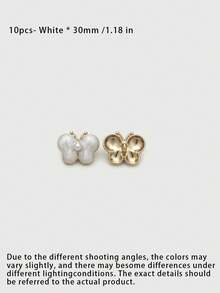 Pack 10 Pcs Colorful Oil Painted Metal Bowknot Pearl Buttons Decorative Fasteners For Fur Outerwear Sweaters Suits Irregular Hand‑Sewn Clothing Sewing Accessories - 10pcs - View 10