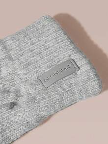 GLOWMODE Cozy Knit Fingerless Gloves With Touchscreen-Friendly Open Fingers Daily Casual Outdoor Fall Winter Wear - Flower gray - View 4