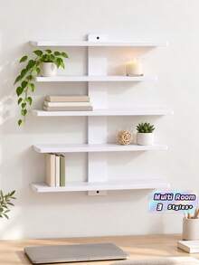 Rak Display Dinding 5 Tingkat Warna Putih, Rak Penyimpanan, Rak Display yang Efektif Menghemat Ruang, Tinggi 14,57 inci, Cocok untuk Boneka, Patung, Balok Bangunan, dan Koleksi. Sangat Cocok untuk Ruang Tamu, Kamar Tidur, Dapur, Kamar Mandi. Hadiah Liburan, Hadiah Hari Ibu. - MultiWarna - View 1