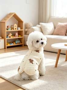 Dog Cat Winter Clothes, Button‑Up Fleece Pet Outfit, Thick Minky Velvet Warm Coat For Small & Medium Dogs, Suitable For Bichon, Pomeranian, Teddy And Poodle, Autumn Winter Pet Warm Apparel For Puppy Kitten - Air Cotton Buckle - Brown Bear - View 5