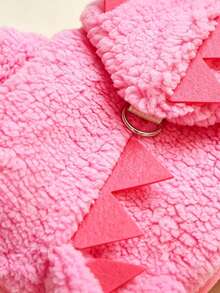 1Pc Halloween Dinosaur Pet Costume, Dreamy Dinosaur Outfit For Small & Medium Dogs, Holiday Party Dress Up Pet Clothes - Pink - View 5