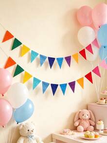 Colored Polyester Triangular Bunting Flags, Multi-Purpose Banners Suitable For Home And Event Decoration, Ideal For Occasions Including Weddings, Birthdays, Mawlid, National Day, Christmas, Halloween, Thanksgiving, New Year, Gardens And More - multicolor - View 7