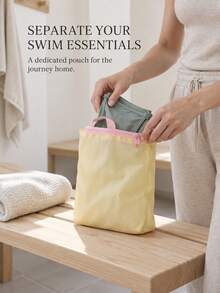 Haus Hana Lightweight Waterproof Laundry Bag, Portable Travel Sorting Storage Pouch, Handheld Organizer For Swimwear & Wet Clothes - Multicolor - View 5