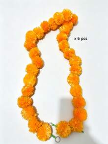 2/4/6/8 Pcs,Marigold Flower Garland, 59in Long, Artificial Orange Marigold Flower String, Suitable For Diwali, Weddings, Home Decor And More - Orange - View 7