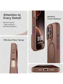 Teckwe Casing Ponsel: Casing Ponsel Magnetik Mewah dengan Pengisian Daya Nirkabel, Kompatibel dengan iPhone 18 17 16 15 14 13 12 11 Pro Max Plus Air, Matte Transparan, Pelindung Lensa Tahan Guncangan, Aksesori Ponsel, Desain Ramping, Bahan Tahan Lama, Casing Berkualitas Tinggi, Gadget - Coffee Brown - View 8