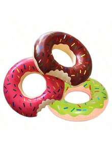 1 Pc Creative Donut‑Shaped Inflatable Swim Ring, Summer Pool And Beach Float, Party Decoration, Perfect Summer Gift Swim Lounger For Adults To Relax On Vacation - Swimming Ring - View 10