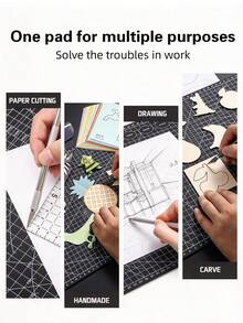 1 Large Self-Healing Cutting Mat - A3/A4/A5 Sizes, With Grid Lines And Diagonal Cutting Guides, Suitable For Fabrics, Paper, Cardboard, Etc.; Durable And Load-Bearing, Ideal For Craft Making, DIY, Office Use, School Projects, And Technical Drawing - multicolor - View 8
